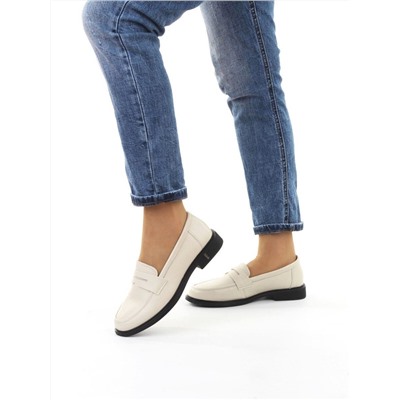 03-DYL128-3 BEIGE Лоферы женские (натуральная кожа)