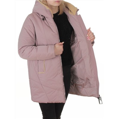 M-9085 PINK POWDER Куртка зимняя женская (верблюжья шерсть, 120 гр. холлофайбер)