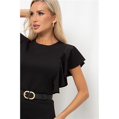 Платье-футляр трикотажное чёрное Милена №2