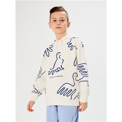 Джемпер детский Gzhel_hoodie молочный Acoola