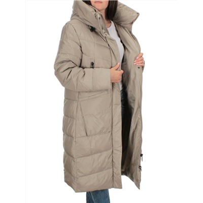 2077 GRAY/BEIGE Пальто зимнее женское (200 гр .холлофайбер)