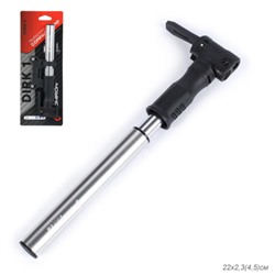 Велонасос COMIRON DIRK 1, алюминиевый цилиндр, пластиковая ручка, телескопическая головка на шланге, Presta-Schrader-Dunlop, 8,3 бар. /уп 100