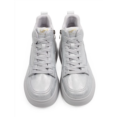 01-A324-6B GRAY/LT. BLUE Ботинки демисезонные женские (натуральная кожа)