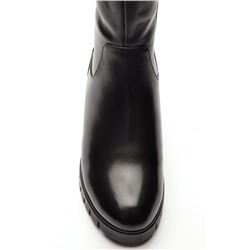 Mira Tini J371-15819BM-МП/Z Сапоги женские чер нат кожа, подклад нат евро мех (до щиколотки модели)