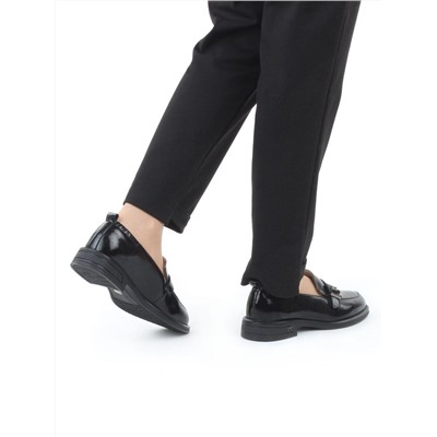 03-PDEB102-3 BLACK Лоферы женские (натуральная кожа)