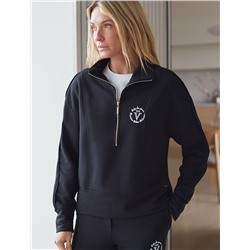 Джемпер с воротом на молнии из петельчатого  футера трехнитки с эластаном