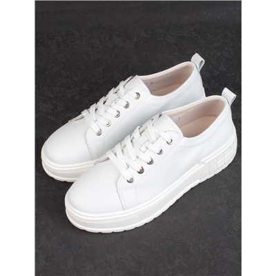 05-PDD200-1 WHITE Кроссовки женские (натуральная кожа)