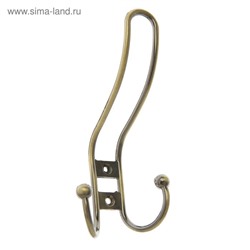Крючок мебельный ТУНДРА TKT002, трехрожковый, бронза, 4 шт. TMP