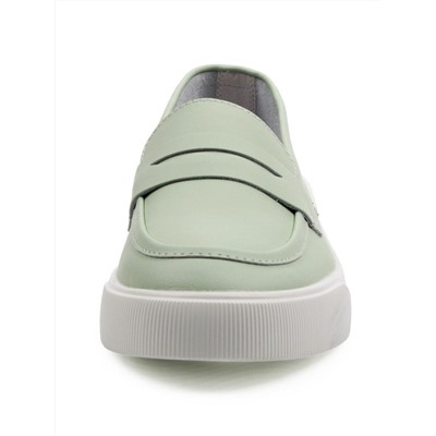 03-YD122-4 LT. GREEN Лоферы женские (натуральная кожа)