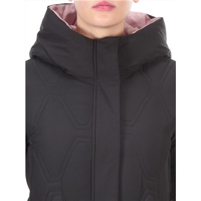 2158 BLACK Пальто зимнее облегченное  женское YINGPENG (150 гр. холлофайбер)