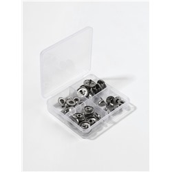 Кнопки установочные TEIRA, Альфа (S-образные), d=15 мм, 10 шт., в пластиковом боксе, цвет серебряный