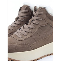 04-PAML08-2Z BROWN Ботинки зимние женские (натуральная замша, 100% шерсть, натуральный мех)