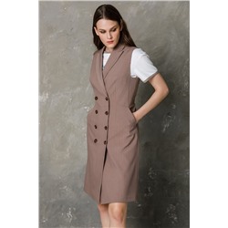 Платье серо-коричневое без рукавов