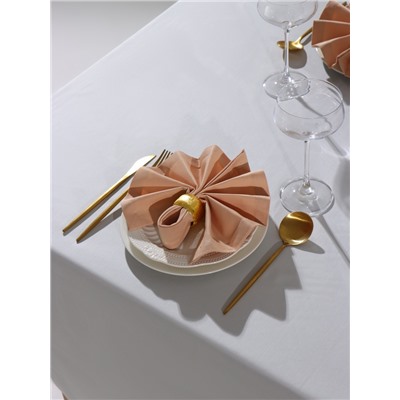 Набор салфеток с декоративными кольцами «Этель» Beige pleasure, 40×40 см - 2 шт., 100% хлопок, саржа 190 г/м²