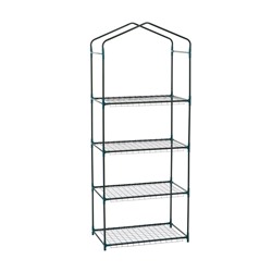 Стеллаж для рассады, 4 полки, 160×40×65 см, металлический каркас d=12 мм, без чехла, Greengo