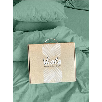 Постельное белье из вареного хлопка ХВ-011 нефритовый меланж