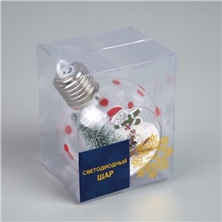 Ёлочный шар «Снеговик», батарейки, 1 LED, свечение тёплое белое