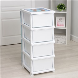 Комод 4-х секционный «Декор. Кот», 38.5×47×95 см, белый