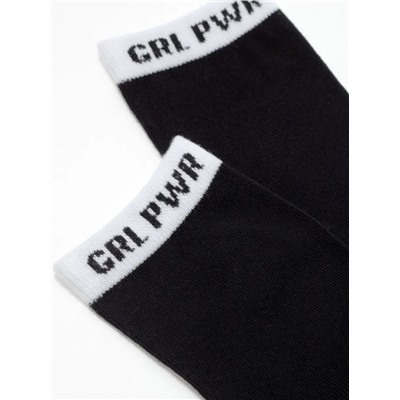 CONTE CLASSIC Хлопковые женские носки с рисунком «PWR GRL»