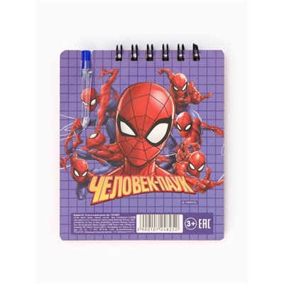 Блокнот А7 и мини ручка, Человек паук