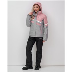 Горнолыжный костюм женский зимний серого цвета 02808Sr