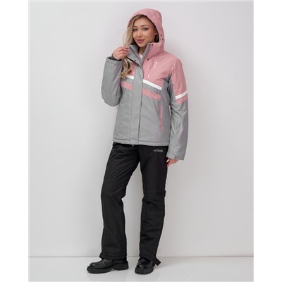 Горнолыжный костюм женский зимний серого цвета 02808Sr