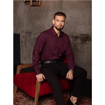 004J Мужская рубашка JenTa бордовый