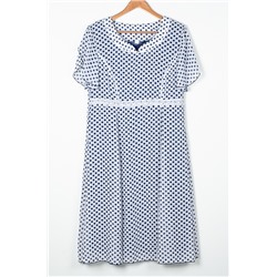 Женское платье миди шифоновое в горох 248932 размер 52,54,56,58