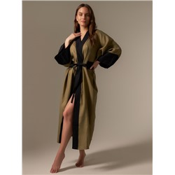 Халат женский домашний SL HOME Eucalyptus-52, лён 100%, эвкалипт