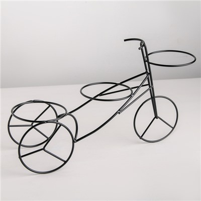 Подставка для цветов «Велосипед», 34,5×10×20,5 см, цвет чёрный
