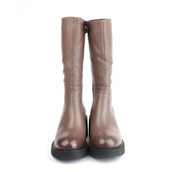 02-FI908-3M BROWN Сапоги зимние женские (натуральная кожа, натуральный мех)