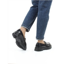 03-S77-49 BLACK Лоферы женские (натуральная кожа)