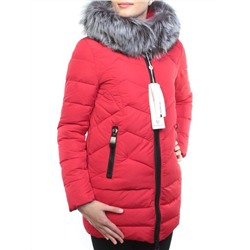 D16-276 RED Пальто зимнее женское (холлофайбер, натуральный мех чернобурки)