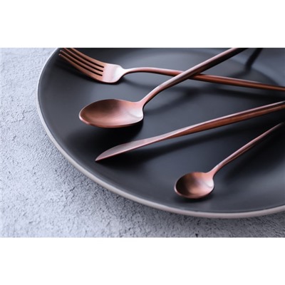 Набор столовых приборов из нержавеющей стали Magistro «Оску базис», 4 предмета, цвет бронзовый