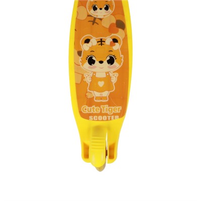 Самокат 3-х колесный SCOOTER Тигрёнок / 603 /уп 12/ жёлтый