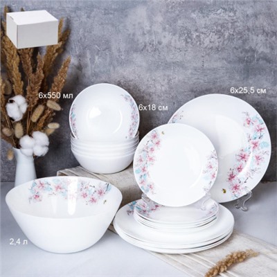 Столовый набор 19 предметов Евро / 19PCS-10072695 (23014) /уп 2/ Нежность АКЦИЯ