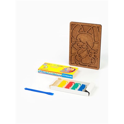 Картина пластилином «Зайка», 21×15 см, набор для творчества