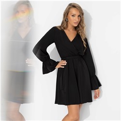 Платье с акцентными рукавами, Люксовый выход (гранд, с поясом)