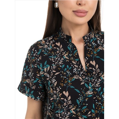 Блузка чёрная с принтом