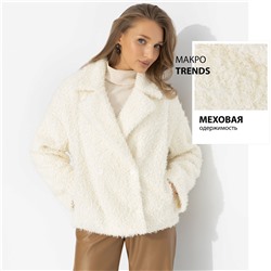 Полупальто на подкладе, Слишком заметна (белый шоколад, oversize, 50-56, нью)