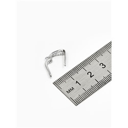 Швензы с английской застежкой с цирконом «Капля», белые в серебре (1 пара)