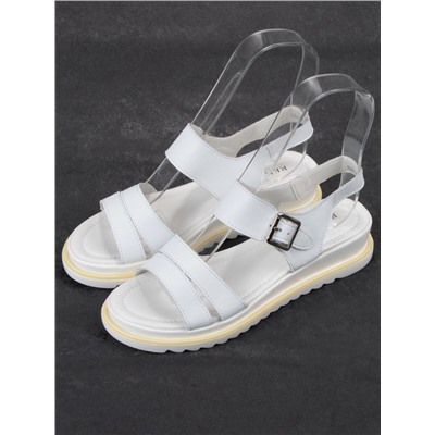 08-PEXL76-1 WHITE Босоножки женские (натуральная кожа)