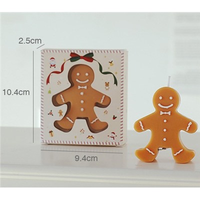 Свеча ароматическая Пряничный Человечек с ароматом печенья в коробке