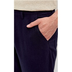 Брюки льняные мужские F111-0851 тёмно-синие