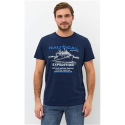 Футболка мужская с принтом F111-06bb-664 тёмно-синяя