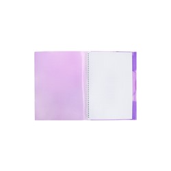 Тетрадь-папка А4, 80 листов в клетку Hatber FolderBook, пластиковая обложка, на закрытом гребне, с клапаном на резинке, фиолетовая