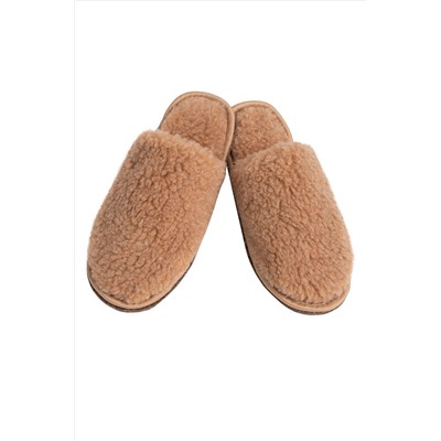 Шлёпанцы меховые РОДИНА, цвет Шоколад