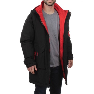 22066 BLACK RED Куртка мужская зимняя облегченная (150 гр. холлофайбер)