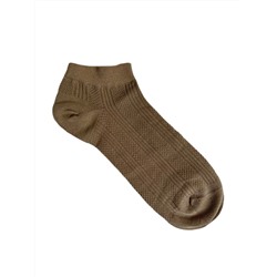 Короткие носки р.40-45 "Перфорация Полоски" Бежевый