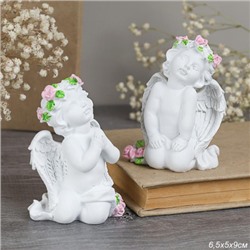 Фигурка Ангел 9 см / L2041 /уп 2/144/розовые цветы